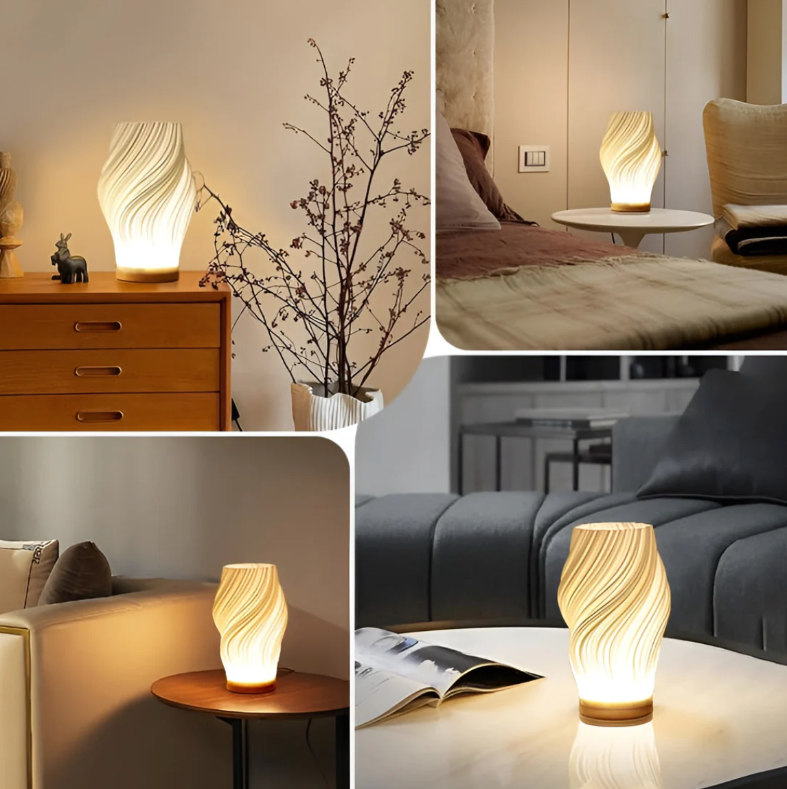 Elegant Wave Design Table Lamp for Cozy Spaces