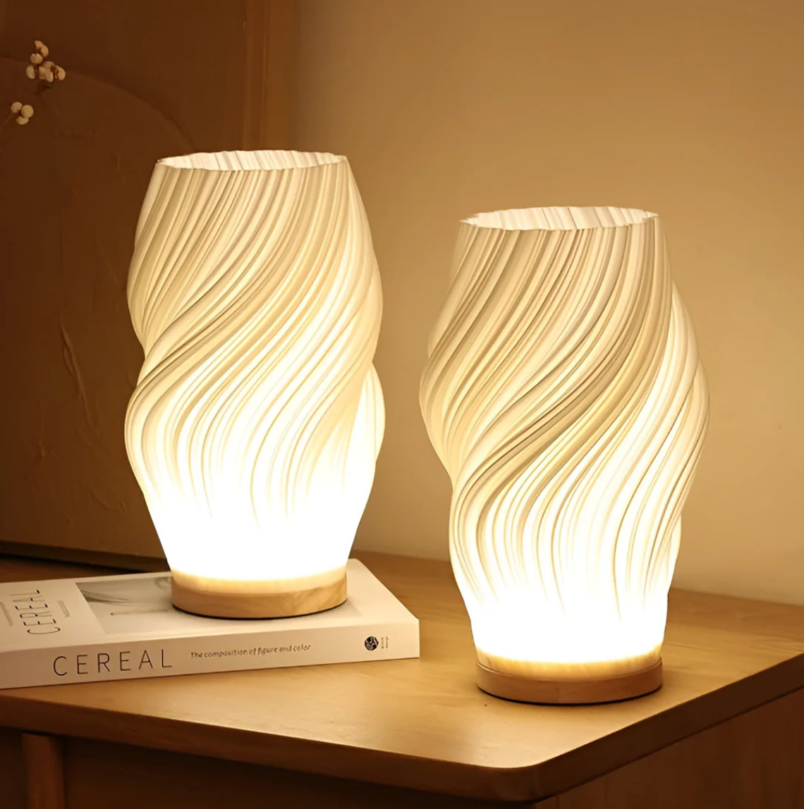 Elegant Wave Design Table Lamp for Cozy Spaces
