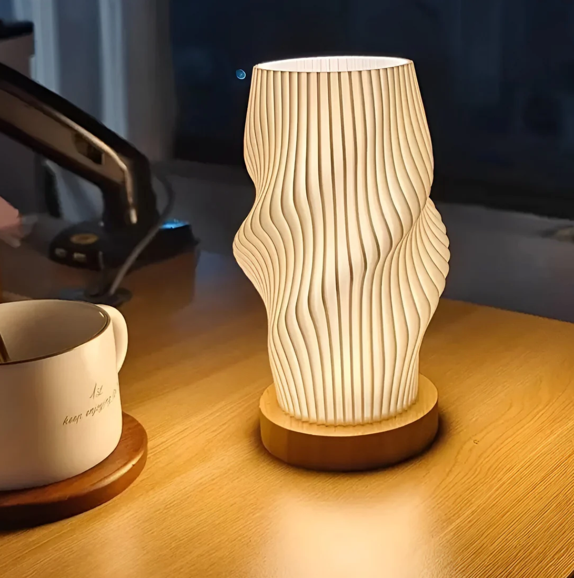 Elegant Wave Design Table Lamp for Cozy Spaces