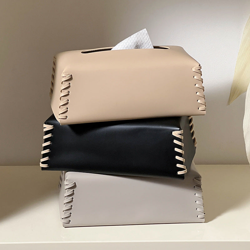 Chic Woven Leather Tissue Holder for Elegant Spaces
