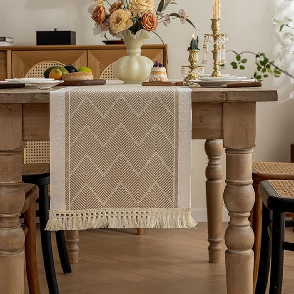 Chic Textured Table Runner for Modern Interiors