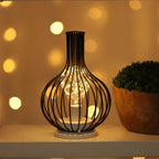 Black Metal Cage Shade Wireless Table Lamps