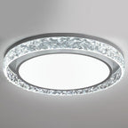 Flush Mount LED Ceiling Light with Remote Control – Crystal Halo Design
