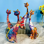 Whimsical Cat Oil Artwork Sculpture