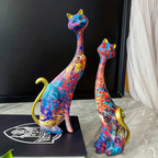 Whimsical Cat Oil Artwork Sculpture