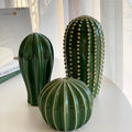 Modern Glossy Glazed Cactus Figurines – Ceramic Home and Office Decor