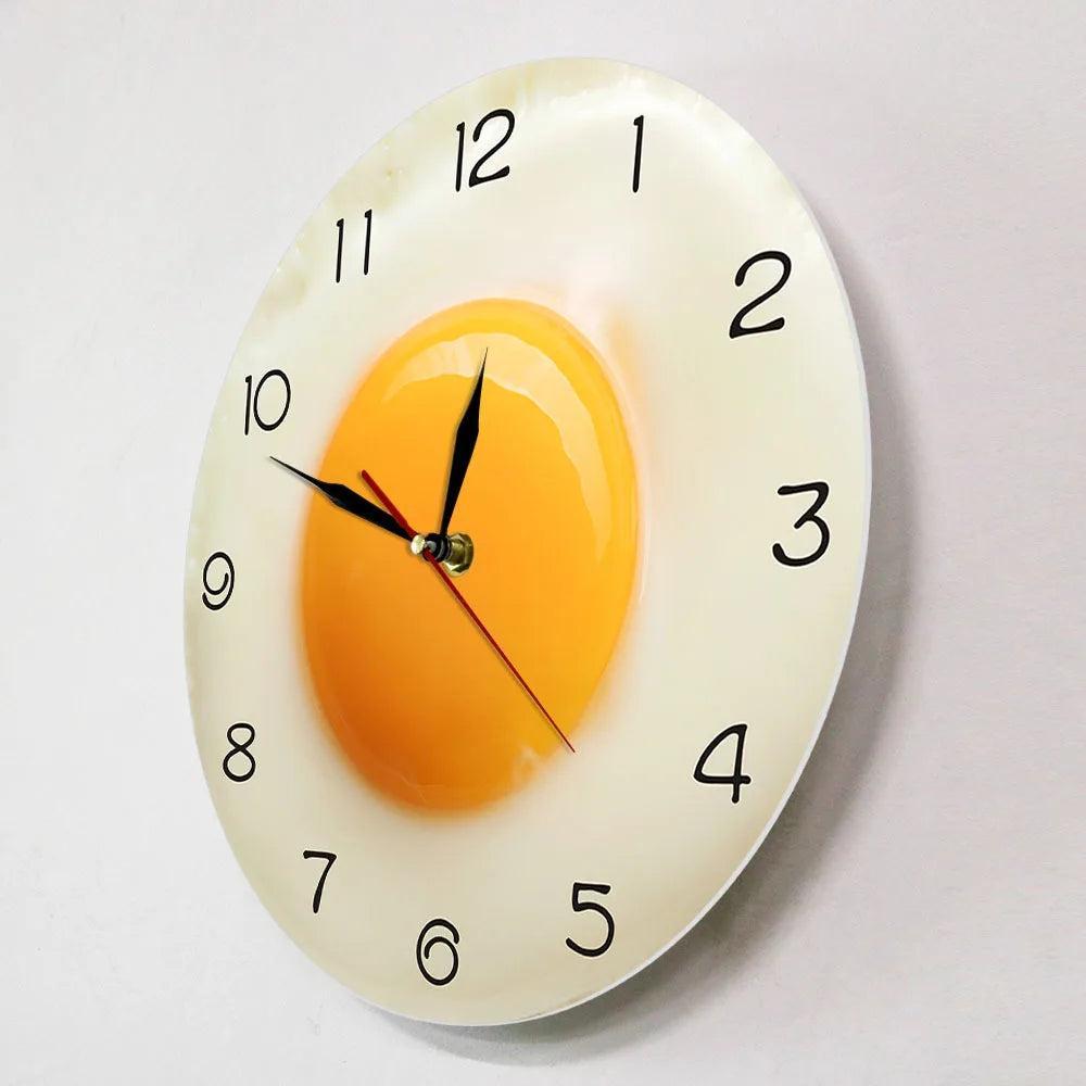 Sunny Delight Egg Wall Clock - Fun Kitchen Accent & Gift