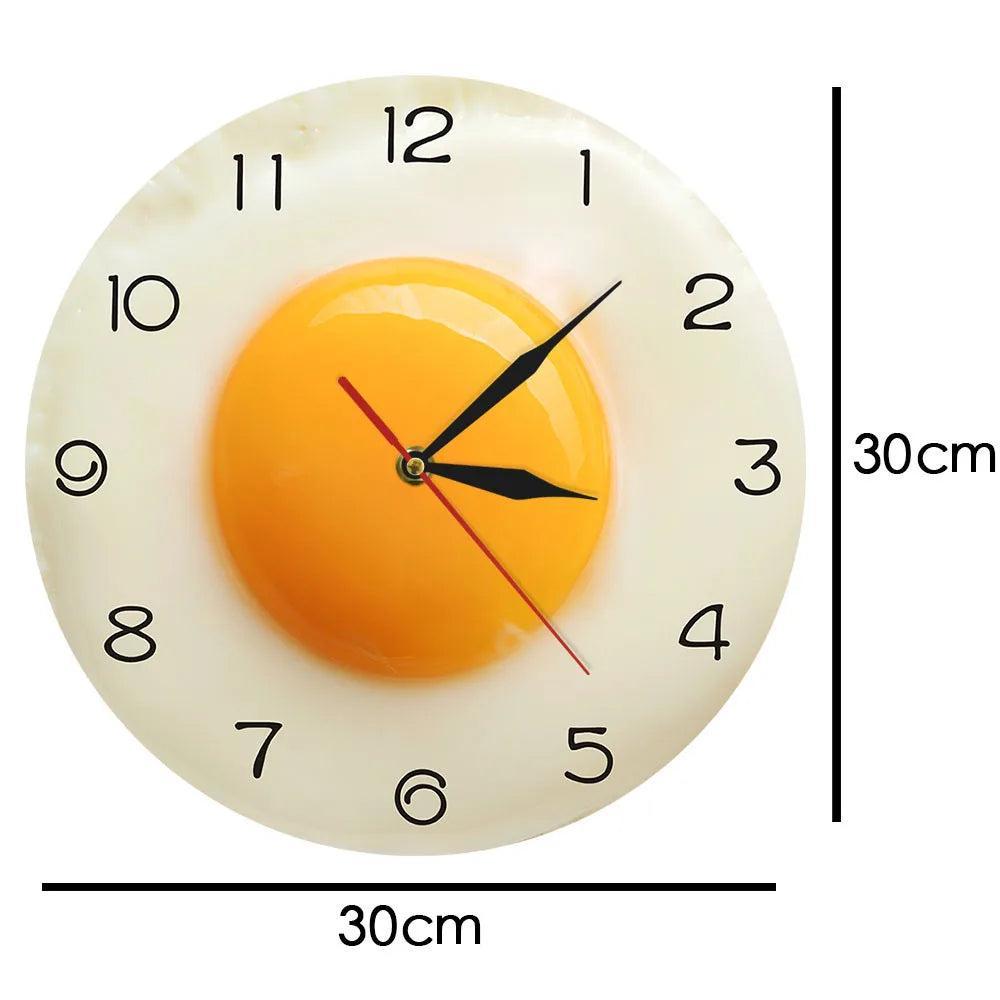 Sunny Delight Egg Wall Clock - Fun Kitchen Accent & Gift
