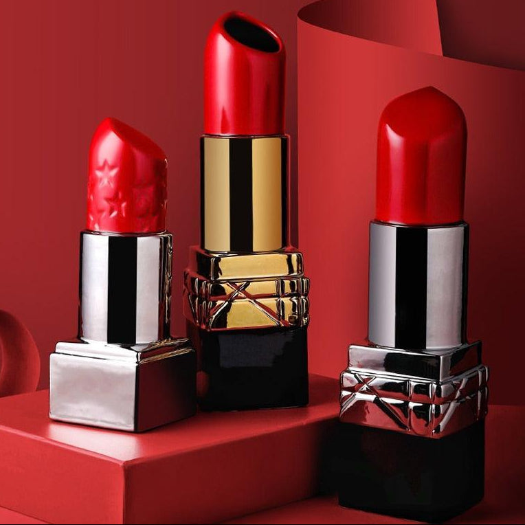 Chic Lipstick-Inspired Decorative Vase in Bold Red