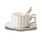 Elegant Geometric Tea Set with Gold Accents