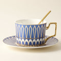 Elegant Geometric Tea Set with Gold Accents
