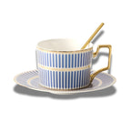 Elegant Geometric Tea Set with Gold Accents