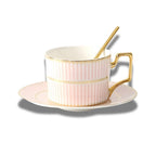 Elegant Geometric Tea Set with Gold Accents