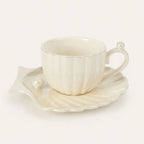 Elegant Seashell-Inspired Cup and Saucer Duo