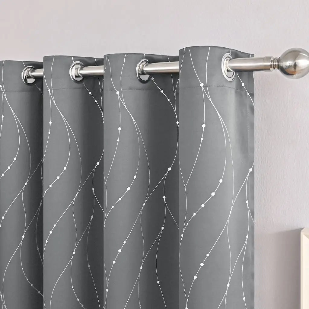Contemporary Wave Blackout Drapes for Modern Living