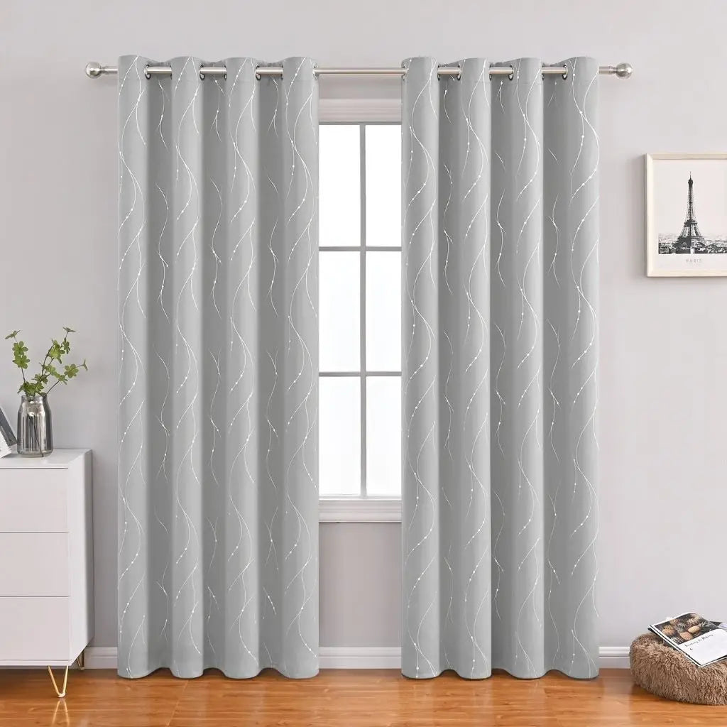 Contemporary Wave Blackout Drapes for Modern Living