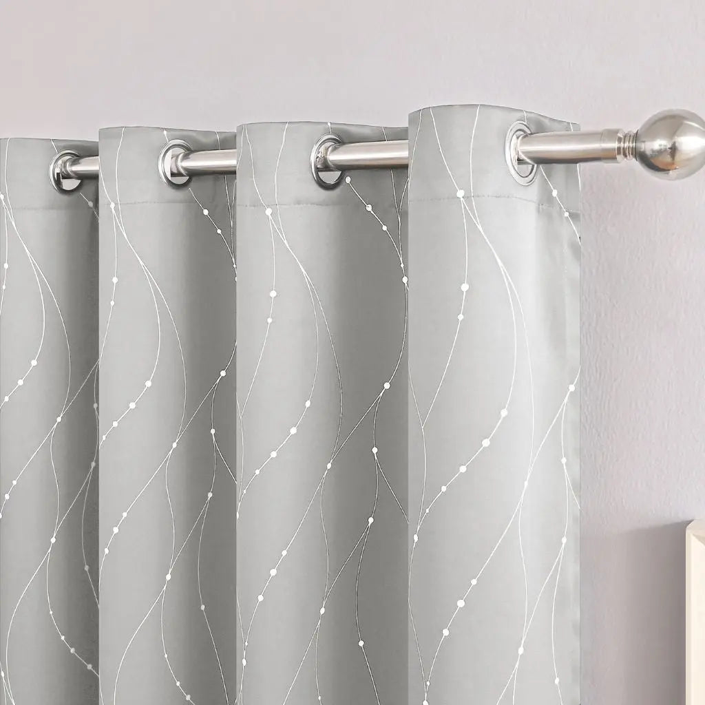 Contemporary Wave Blackout Drapes for Modern Living