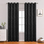 Contemporary Wave Blackout Drapes for Modern Living