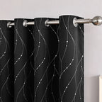 Contemporary Wave Blackout Drapes for Modern Living
