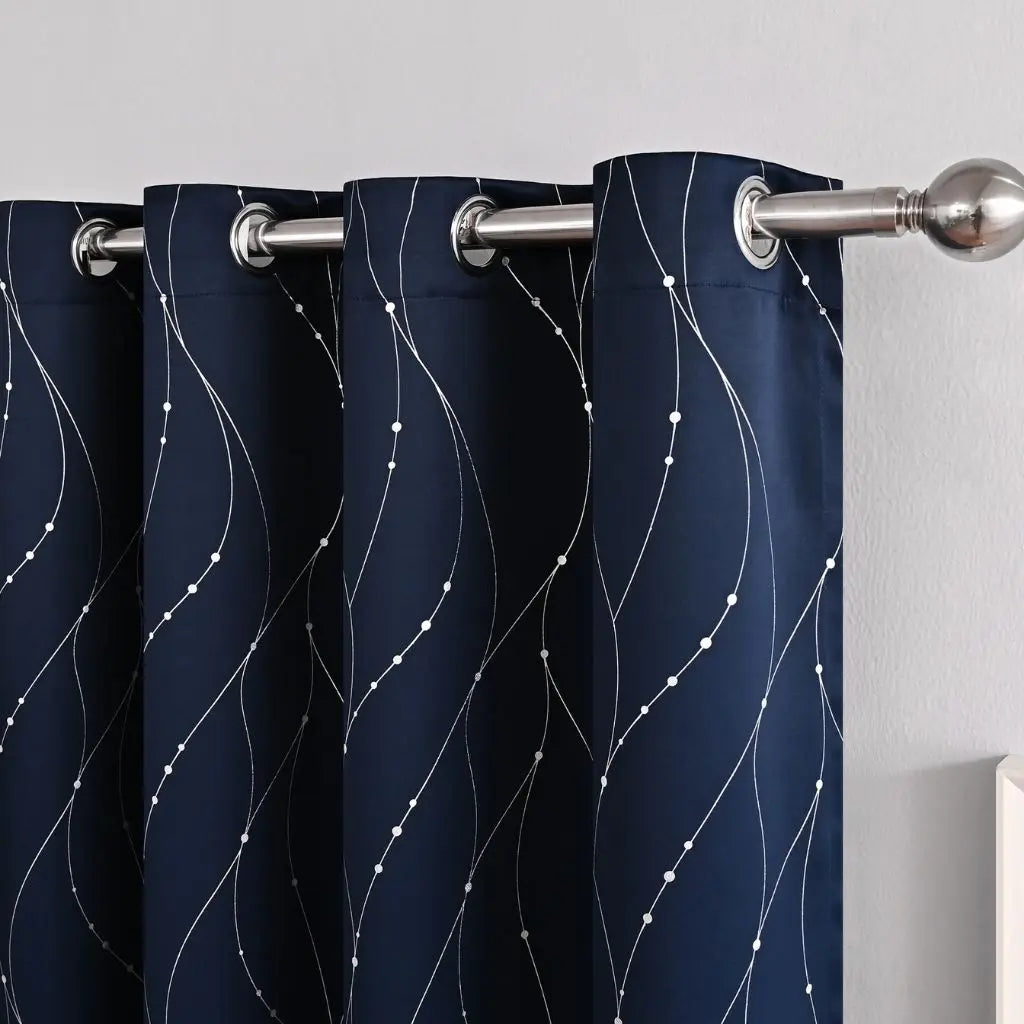 Contemporary Wave Blackout Drapes for Modern Living