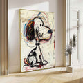 Animal Cartoon Design on Premium Linen - Hand-Painted Abstract Graffiti Art