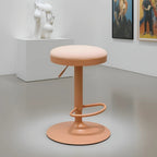 Adjustable Swivel Bar Stool with Cylindrical Design - Carbon Steel Frame for Kitchen and Dining
