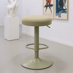 Adjustable Swivel Bar Stool with Cylindrical Design - Carbon Steel Frame for Kitchen and Dining