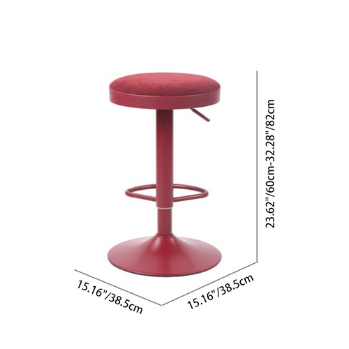 Adjustable Swivel Bar Stool with Cylindrical Design - Carbon Steel Frame for Kitchen and Dining
