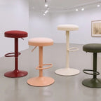 Adjustable Swivel Bar Stool with Cylindrical Design - Carbon Steel Frame for Kitchen and Dining