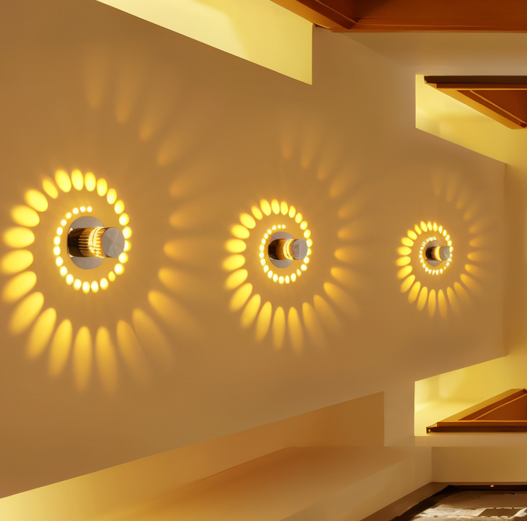 Spiral Color Projection LED Wall Light – Contemporary Cylinder Design