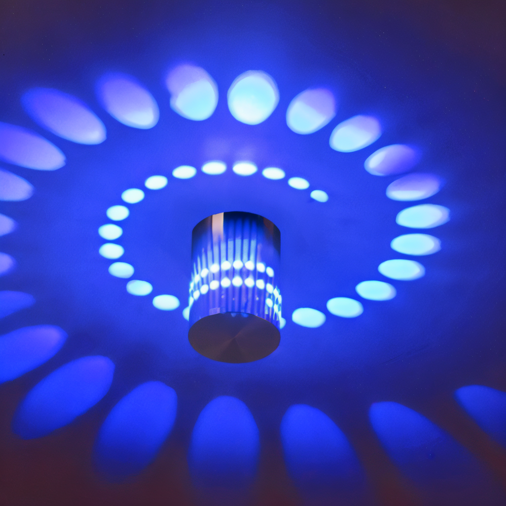 Spiral Color Projection LED Wall Light – Contemporary Cylinder Design