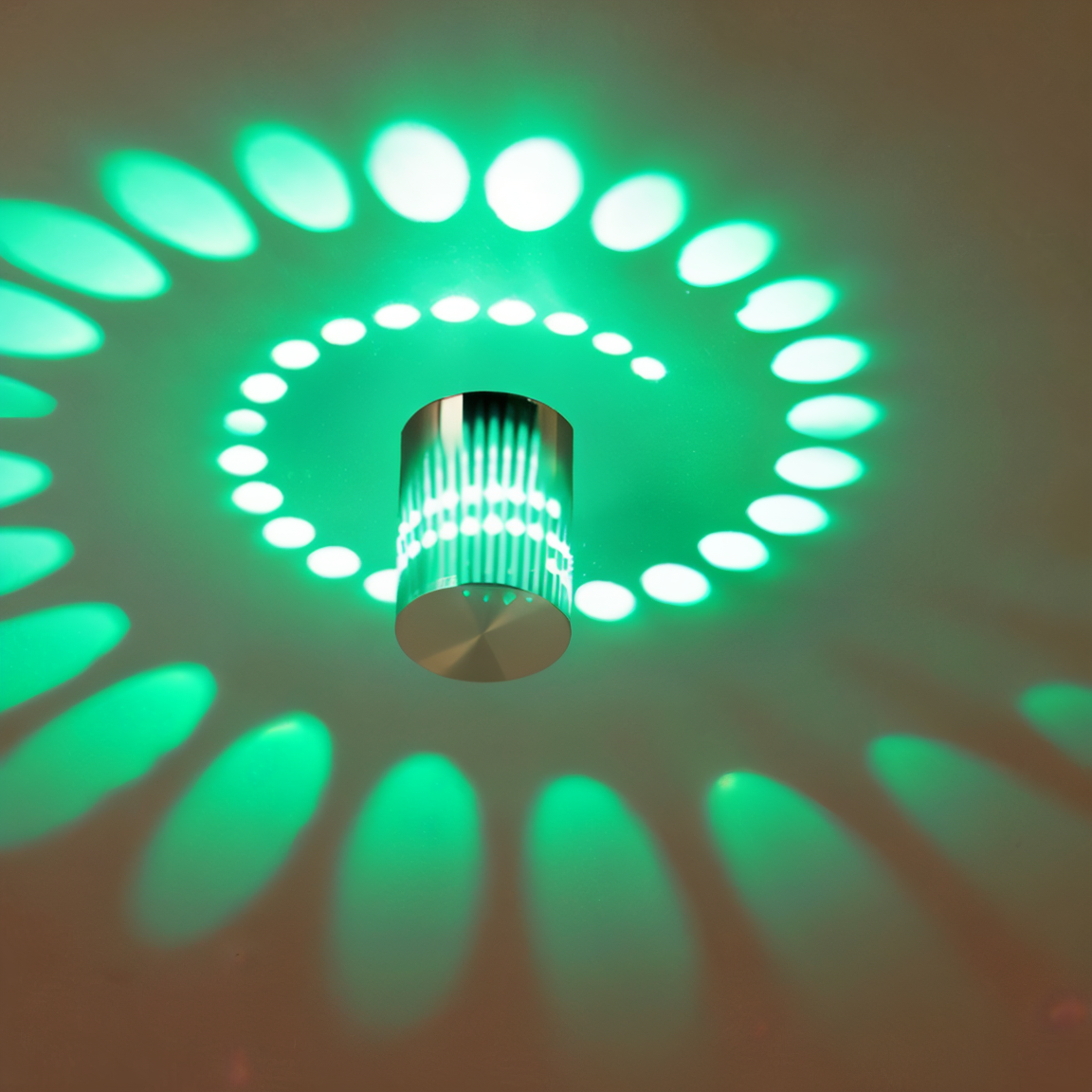 Spiral Color Projection LED Wall Light – Contemporary Cylinder Design
