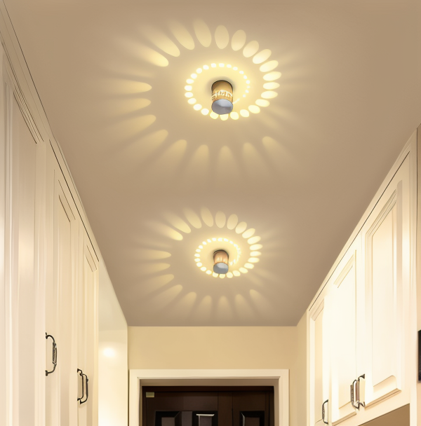 Spiral Color Projection LED Wall Light – Contemporary Cylinder Design
