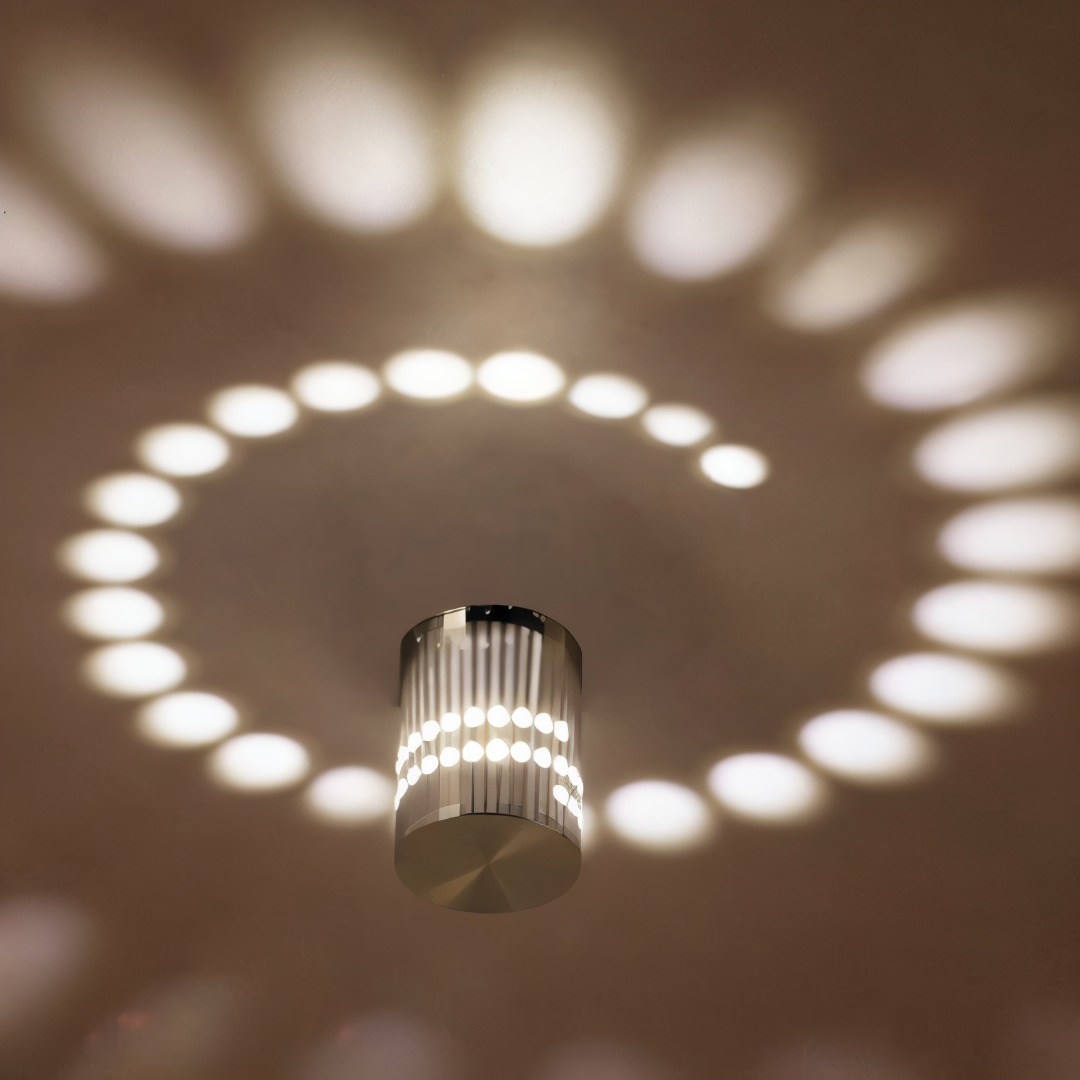 Spiral Color Projection LED Wall Light – Contemporary Cylinder Design