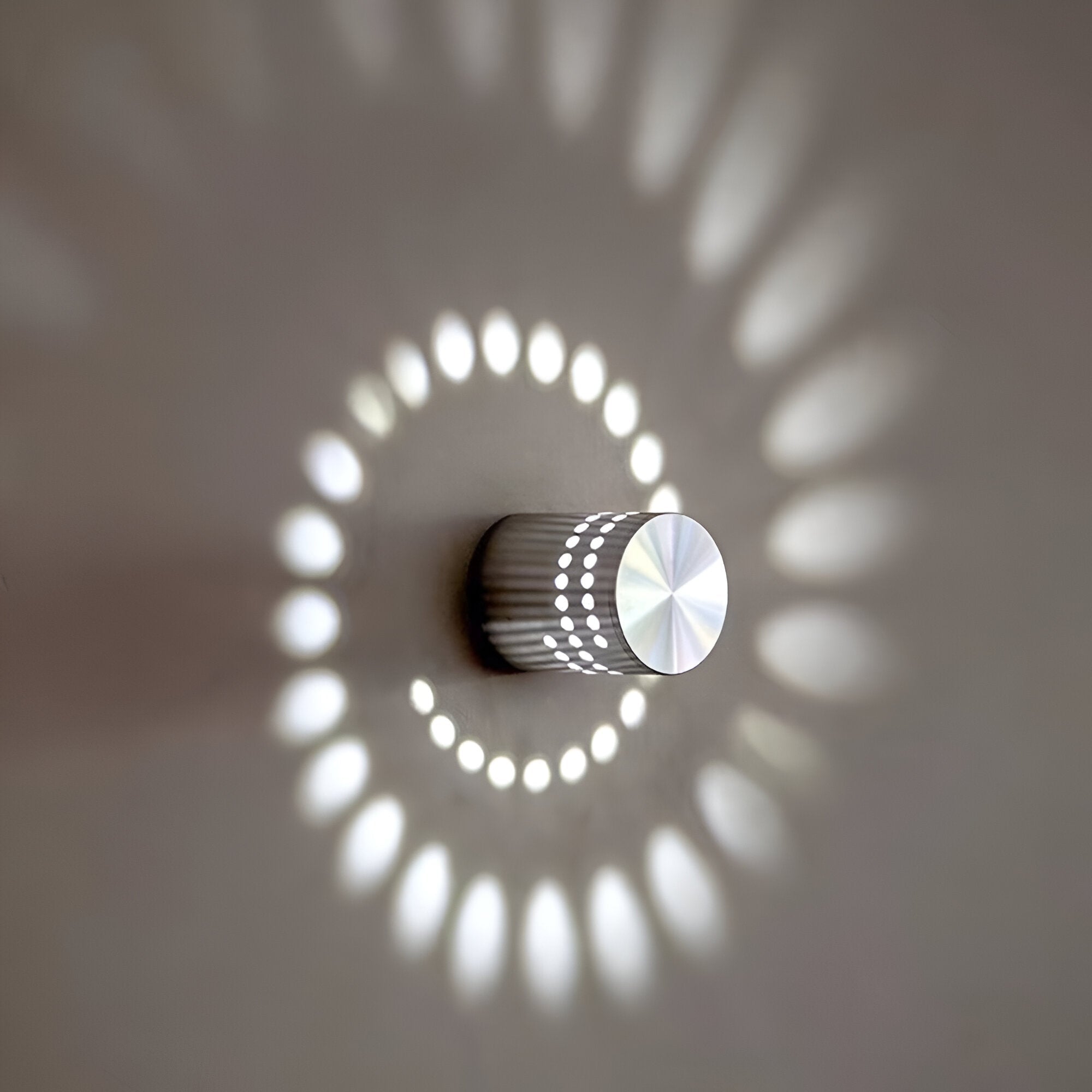 Spiral Color Projection LED Wall Light – Contemporary Cylinder Design