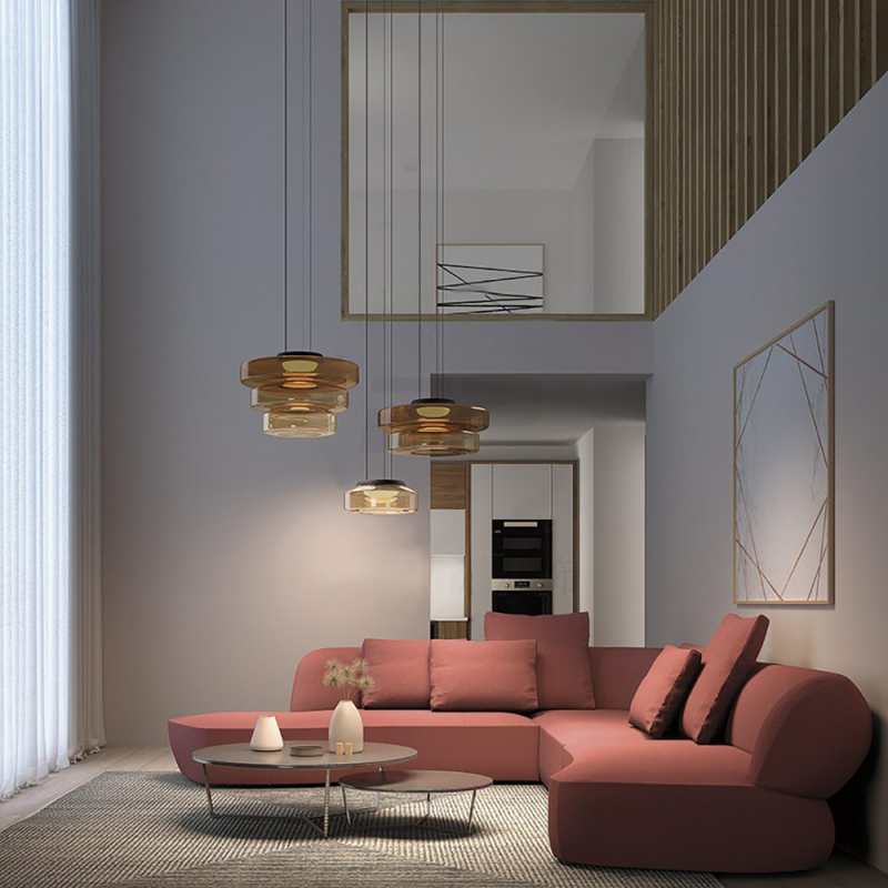 Bauhaus Inspired Hanging Light – Glass Pendant Fixture