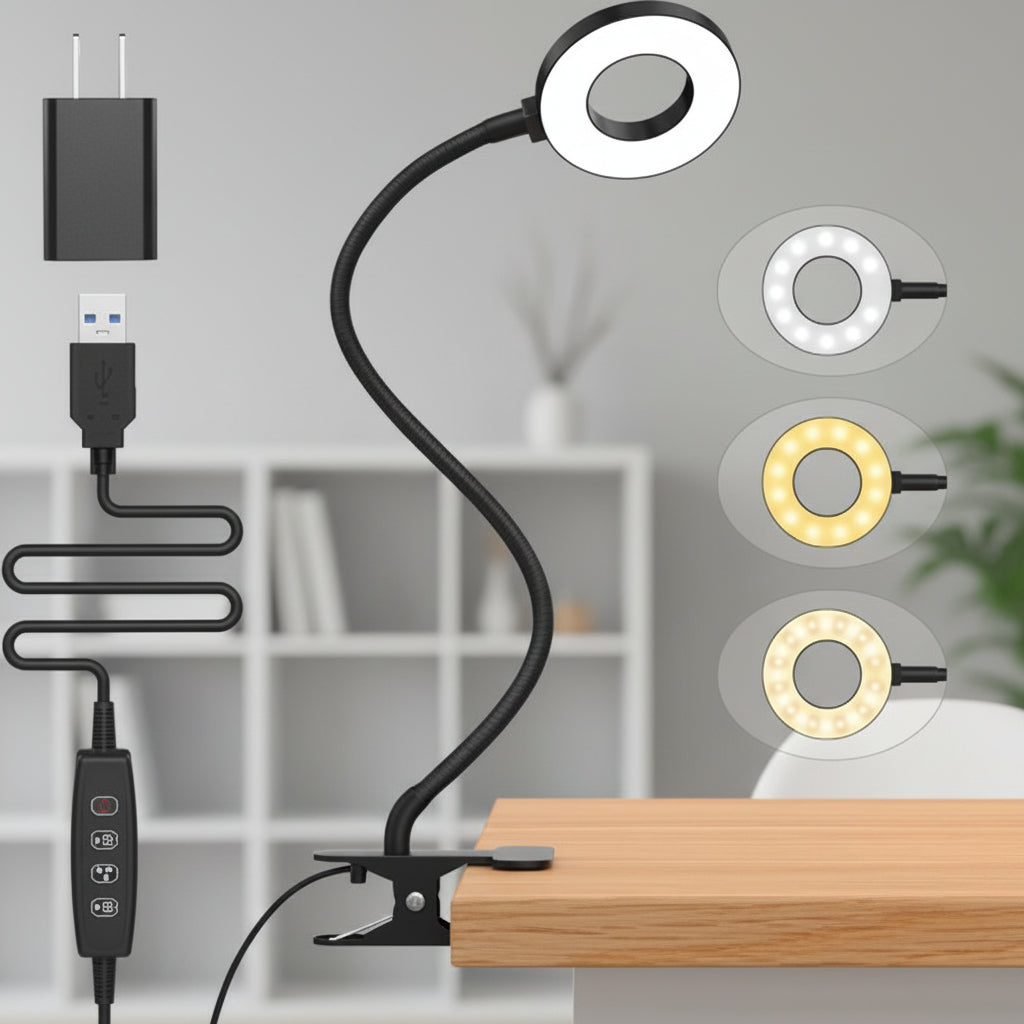 Flexible Clip-On LED Reading Light with 3 Color Settings