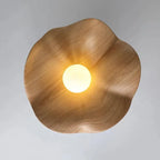 Modern Flush Lamp with Resin and Iron – Scandinavian Wooden Lotus Ceiling Light