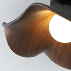 Modern Flush Lamp with Resin and Iron – Scandinavian Wooden Lotus Ceiling Light