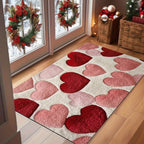 Non-Slip Polyester Entry Mat with Heart Design for Doorway