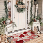 Non-Slip Polyester Entry Mat with Heart Design for Doorway
