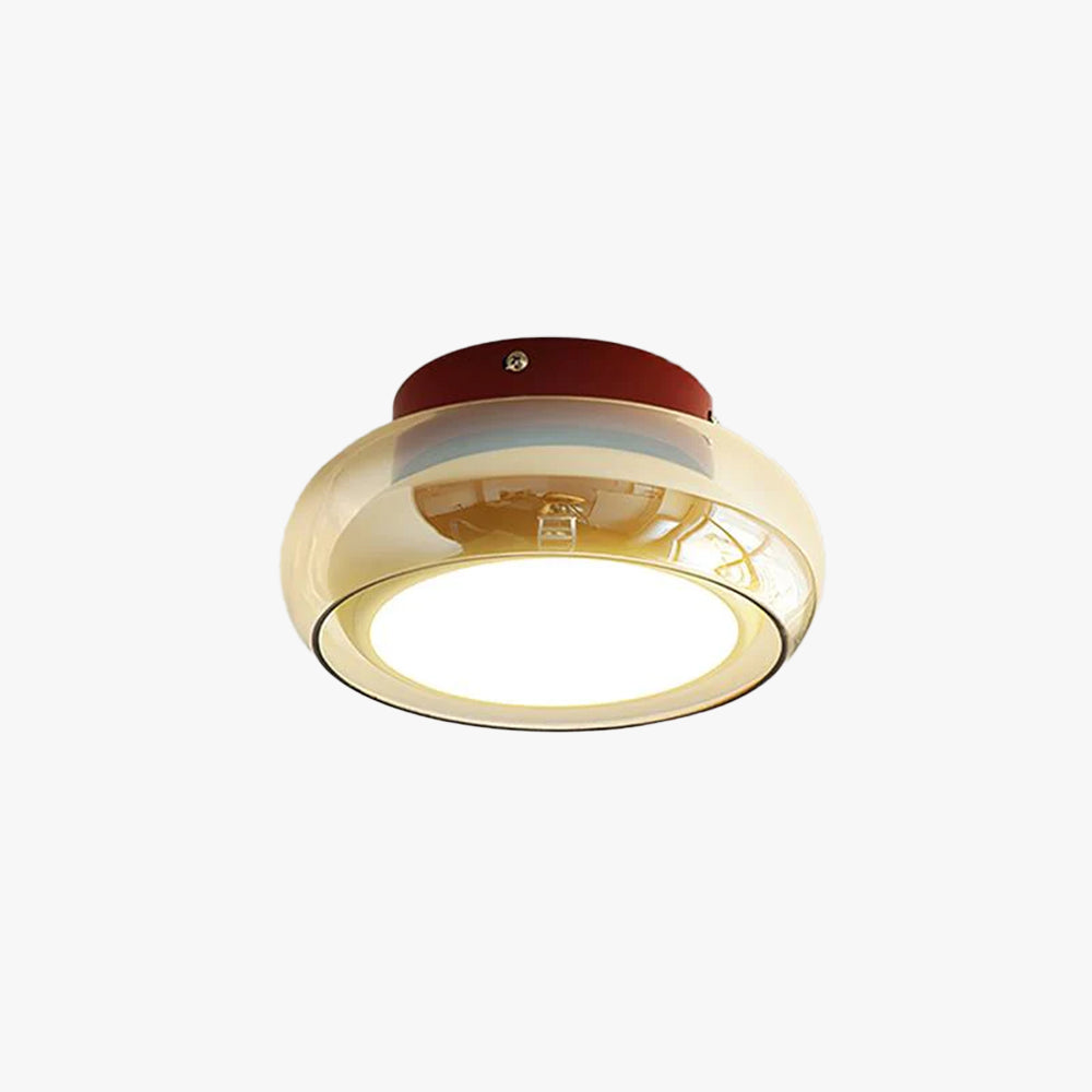 LED Indoor Ceiling Light – Retro Flush Mount Glass Fixture for June