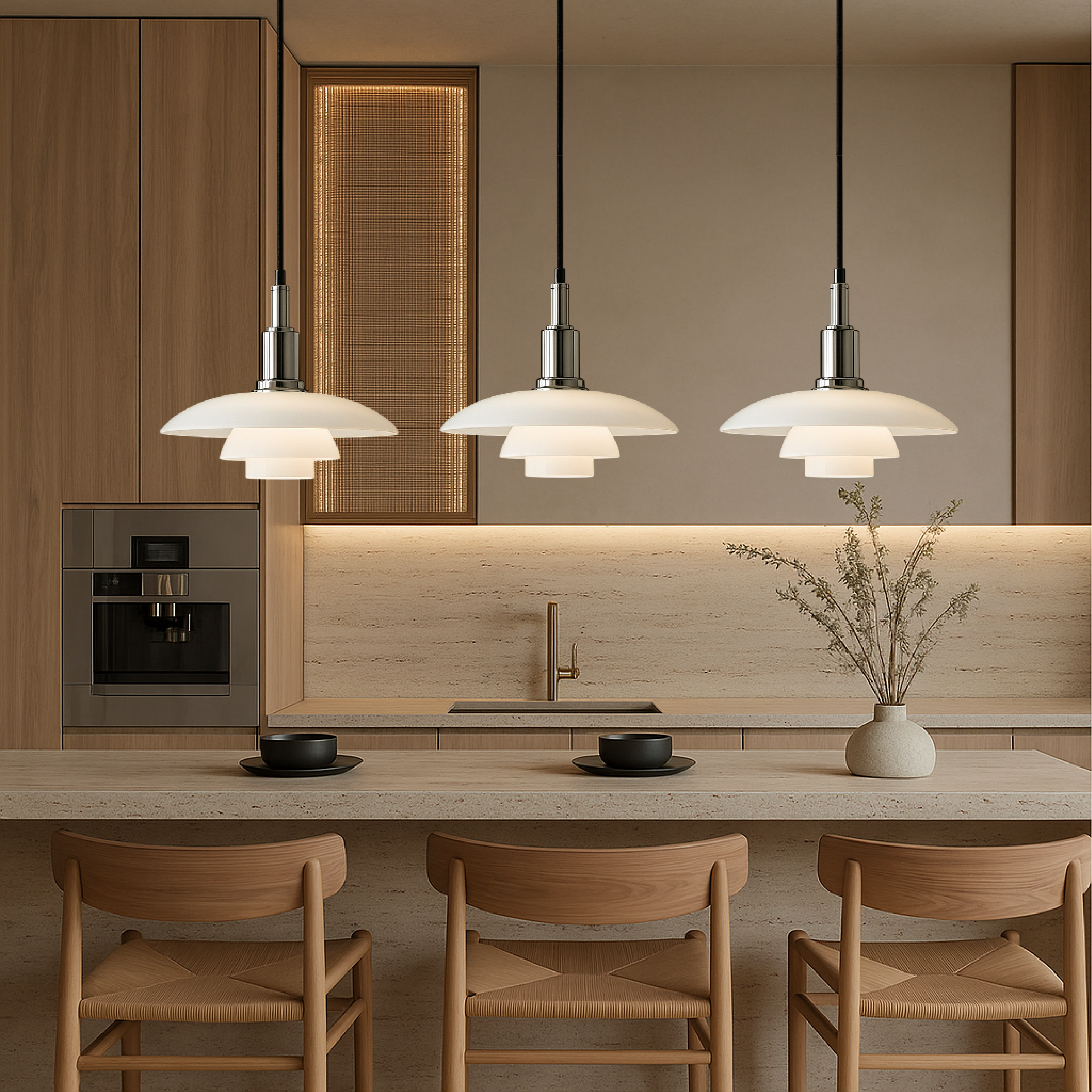 Layered Pendant Light in Scandinavian Design