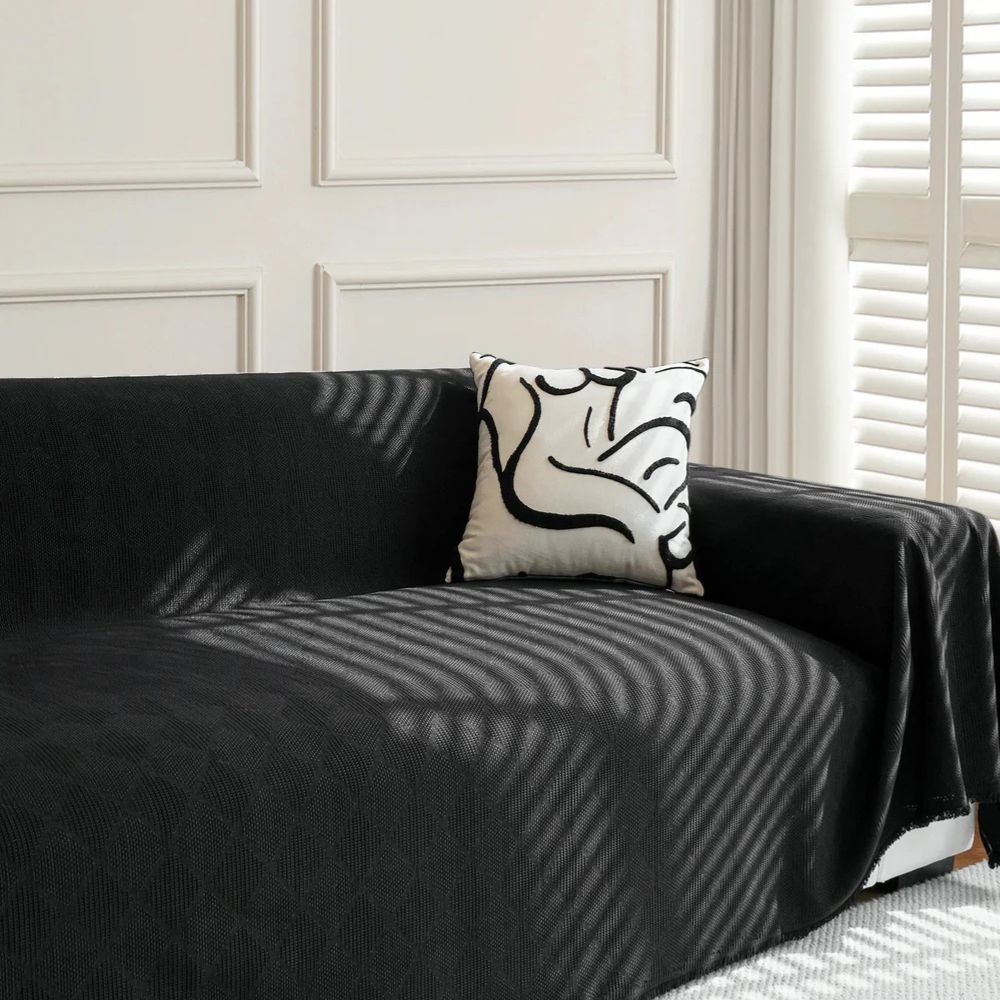 Geometric Design Chenille Sofa Cover - Breathable and Pet Friendly