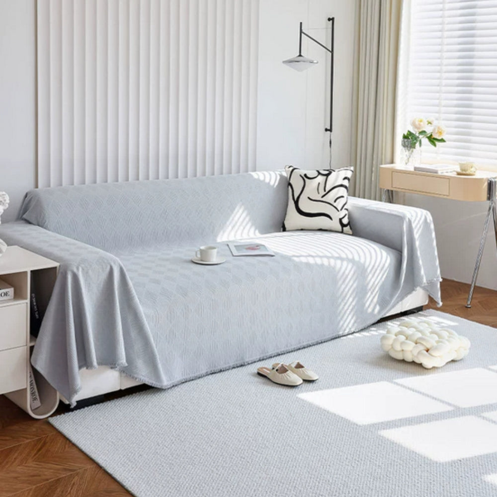 Geometric Design Chenille Sofa Cover - Breathable and Pet Friendly