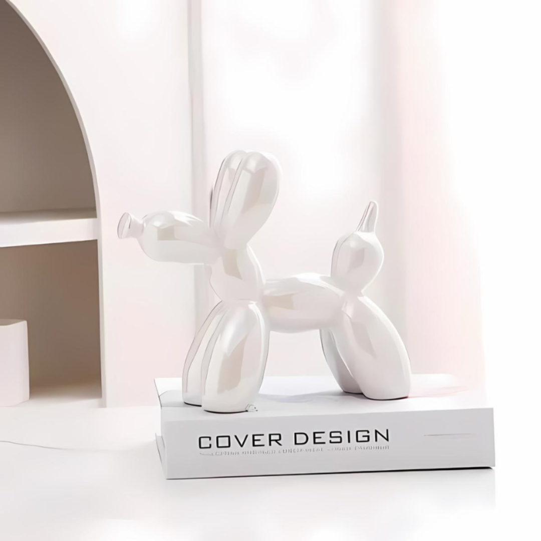 Modern Art Sculpture of Balloon Dog – Ceramic Decorative Figurine for Home or Office