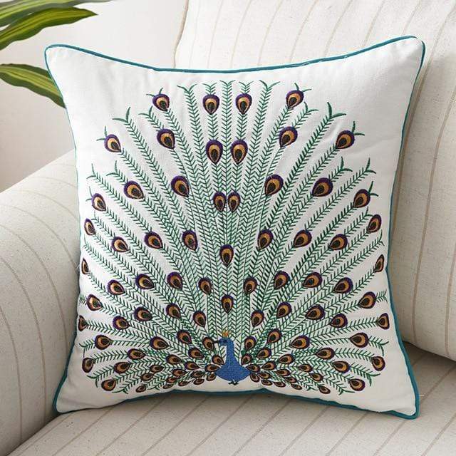 Country Style Embroidered Decorative Pillow Cover – 17.72 x 17.72 inches
