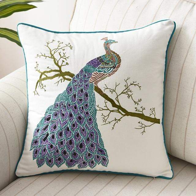 Country Style Embroidered Decorative Pillow Cover – 17.72 x 17.72 inches