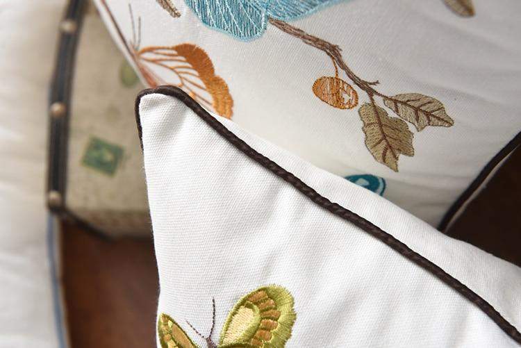 Country Style Embroidered Decorative Pillow Cover – 17.72 x 17.72 inches