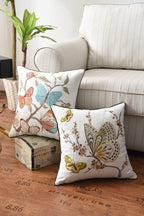 Country Style Embroidered Decorative Pillow Cover – 17.72 x 17.72 inches